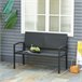 Banco Jardim Vime PE, Aço Outsunny 122x60 Preto
