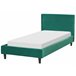 Beliani Cama Veludo FITOU 100x214 Verde Escuro