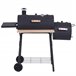 Barbecue a Carvão Aço laminado a frio e madeira Outsunny Preto