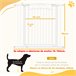 Barrera de Segurança para Cães Aço e PA PawHut Branco
