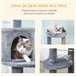 Arranhador para Gatos Aglomerado de Madeira, Pelúcia e Sisal Cinza