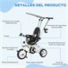 Triciclo para Bebês Metal, Plástico e Tecido de poliéster HOMCOM Branco