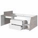 Cama infantil Valky com escrivaninha e 2 gavetas 203x135 Branco/cinza