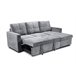 Sofá Cama Com Baú e Chaise Longue Cinza Claro