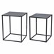 Well Home Conjunto de 2 mesas quadradas de metal Preto