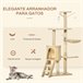 Arranhador para Gatos Aglomerado, Pelúcia e Corda de Sisal PawHut Bege