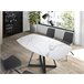ANGEL CERDA Mesa de jantar extensível barril oval mármore porcelânico e aço preto 178x90 ANGEL CERDA Mesa de jantar extensível barril oval mármore porcelânico e aço preto 178x90 Branco