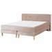 Beliani Cama continental Veludo MARQUISE 191x213 Rosa Talco