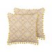 Beliani Almofada decorativa LYCROIS Branco/ Bege