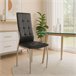 Cadeira de jantar Laci em couro sintético e cromo Preto