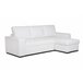 Chaise longue de pele sintética com cama HARRY Branco