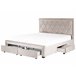 Beliani Cama com armazenamento Veludo LIEVIN 185x217 Bege