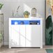 Aparador de painel de partículas com 2 portas Branco