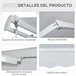 Toldo Fachada Tecido poliéster, alumínio e ferro Outsunny 350x250 Branco