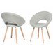 Beliani Silla de comedor ROSLYN Cinza Claro
