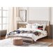 Beliani Cama com estrado Veludo MARVILLE 202x225 Areia