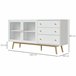 Aparador de Cozinha MDF, Vidro e Madeira de Borracha HOMCOM 160 Branco