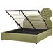 Beliani Cama com armazenamento Bouclé VAUCLUSE 174x214 Verde