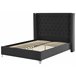 Beliani Cama com estrado Veludo LUBBON 152x215 Preto
