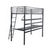 Cama alta com secretária 190x90 Preto