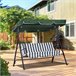 Baloiço de Jardim Tecido de poliéster e aço Outsunny Verde