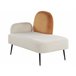 Beliani Chaise longue versão à esquerda Veludo ARCEY Branco