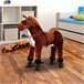 Cavalo de Baloiço Pelúcia, tubo de aço, algodão PP HOMCOM Castanho