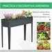 Floreira Metal Outsunny, varanda e jardim - jardinagem Cinza