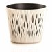 3x plantas redondas de plástico Sandy Round Creme