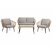 Beliani Conjunto lounge Ratan sintético CORINTH II Cinza Claro