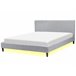 Beliani Cama com LED Poliéster FITOU 190x214 Cinza Claro