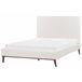 Beliani Cama com estrado Veludo BAYONNE 171x212 Branco/ Bege