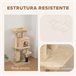 Arranhador para Gatos Melamina de Madeira e Sisal PawHut Cru