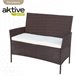 Conjunto de mobiliário de terraço Aktive, poltronas, sofá e mesa de rotim Preto