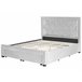 Beliani Cama com armazenamento Veludo LIEVIN 165x217 Azul Marino