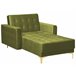 Beliani Chaise longue Veludo ABERDEEN Verde