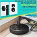 Base Chapéu de Sol HDPE, concreto, aço Outsunny Preto