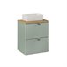 Móvel de lavatório simples 2 gavetas e pedestal Jade Verde