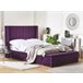 Beliani Cama com estrado Veludo NOYERS 170x247 Azul Marino