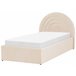 Beliani Cama com armazenamento Veludo ANET 98x218 Azul Claro