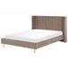 Beliani Cama Terciopelo VILLETTE 185x222 Cinza Escuro