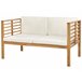 Beliani Conjunto lounge Madeira de acácia PACIFIC Branco/ Bege