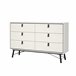 Aparador RY duplo 6 gavetas branco mate Branco