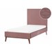 Beliani Cama Veludo BAYONNE 101x212 Rosa Talco
