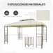 Pérgola de Exterior Aço e Poliéster Outsunny 295x392 Bege