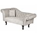 Beliani Chaise longue versão à esquerda Veludo LATTES Cinza Escuro