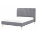 Beliani Cama com estrado Veludo MARVILLE 162x225 Cinza