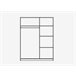 Roupeiro YORK portas deslizantes com espelho 150x195cm Branco