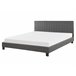 Beliani Cama com estrado Poliéster POITIERS 171x215 Cinza
