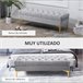 Banco de Pé de Cama Poliéster, espuma e metal HOMCOM Cinza